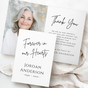 Voor altijd in ons hart foto sympathie gevouwen bedankkaart