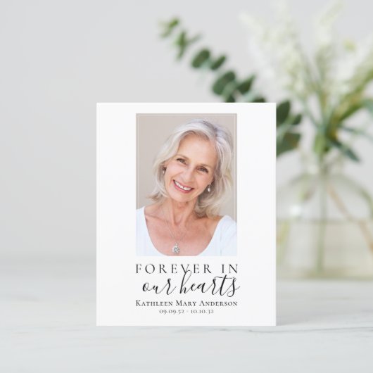 Voor altijd in ons hart Foto Sympathie Hartelijk d (Staand voorkant)