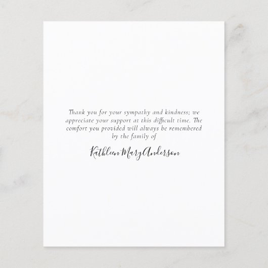 Voor altijd in ons hart Foto Sympathie Hartelijk d (Achterkant)