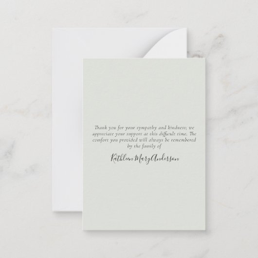 Voor altijd in ons hart Foto Sympathie Hartelijk d Notitiekaartje (Achterkant)