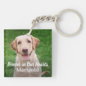 Voor altijd in ons hart Foto van Pet Dog Sleutelhanger (Achterkant)