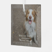 Voor altijd in ons hart | Foto van Pet Memorial Glas Ornament (Voorkant links)