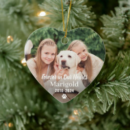 Voor altijd in ons hart Foto van Pet Memorial Keramisch Ornament