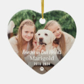 Voor altijd in ons hart Foto van Pet Memorial Keramisch Ornament (Voorkant)