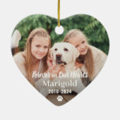 Voor altijd in ons hart Foto van Pet Memorial Keramisch Ornament (Achterkant)