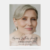 Voor altijd in ons hart Foto Welkom begrafenis Acryl Bord (Voorkant)