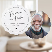 Voor altijd in ons hart gedenkfoto modern wit