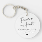 Voor altijd in ons hart gedenkfoto modern wit sleutelhanger (Voorkant)