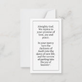 Voor altijd in ons hart | gedenkteken van het Blad Notitiekaartje (Achterkant)