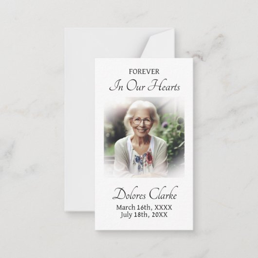 Voor altijd in ons hart | gedenkteken van het Blad Notitiekaartje (Voorkant)