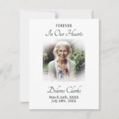 Voor altijd in ons hart | gedenkteken van het Blad Notitiekaartje (Voorkant)