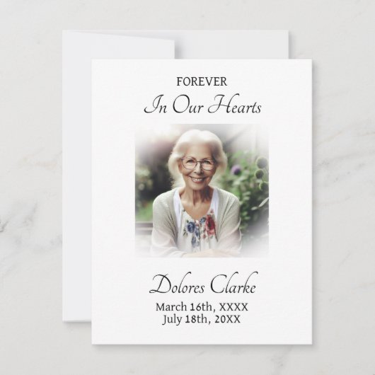 Voor altijd in ons hart | gedenkteken van het Blad Notitiekaartje (Voorkant)