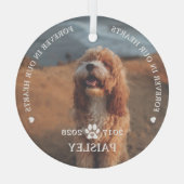 Voor altijd in ons hart Geestesgedenkteken Glas Ornament