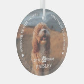 Voor altijd in ons hart Geestesgedenkteken Glas Ornament (Voorkant Rechts)