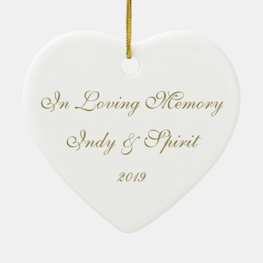 Voor altijd in ons hart Geestesgedenkteken Keramisch Ornament (Achterkant)