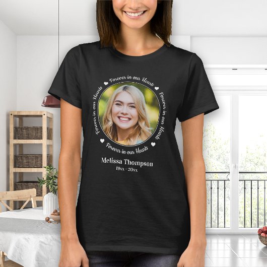 Voor altijd in ons hart Gepersonaliseerd Afbeeldin T-shirt