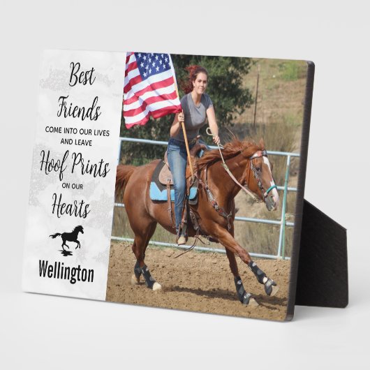 Voor altijd in ons hart Gepersonaliseerd Paard Mem Fotoplaat (Zijkant)