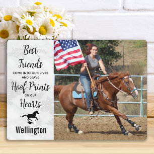 Voor altijd in ons hart Gepersonaliseerd Paard Mem Fotoplaat
