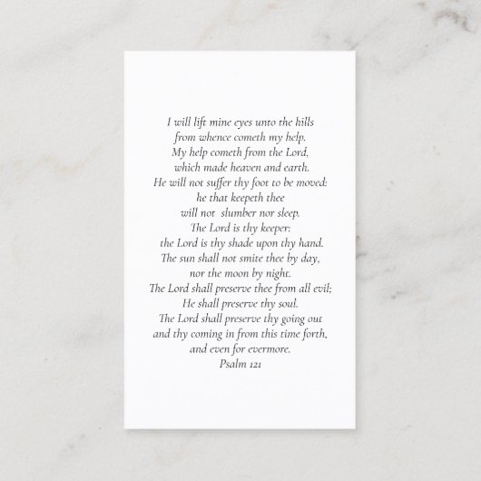 Voor altijd in ons hart gepersonaliseerde begrafen visitekaartje (Achterkant)