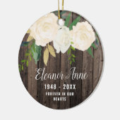 Voor altijd in ons hart gepersonaliseerde religieu keramisch ornament (Links)