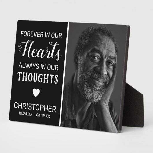 Voor altijd in ons hart | Gezinsherdenking Fotoplaat (Zijkant)