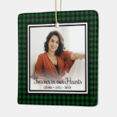 Voor altijd in ons hart Groene Buffalo Pset Memori Keramisch Ornament (Links)