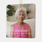 Voor altijd in ons hart Grootmoeder Fotomonument Keramisch Ornament (Links)