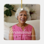 Voor altijd in ons hart Grootmoeder Fotomonument Keramisch Ornament (Achterkant)