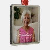 Voor altijd in ons hart Grootmoeder Fotomonument Metalen Ornament (Rechts)