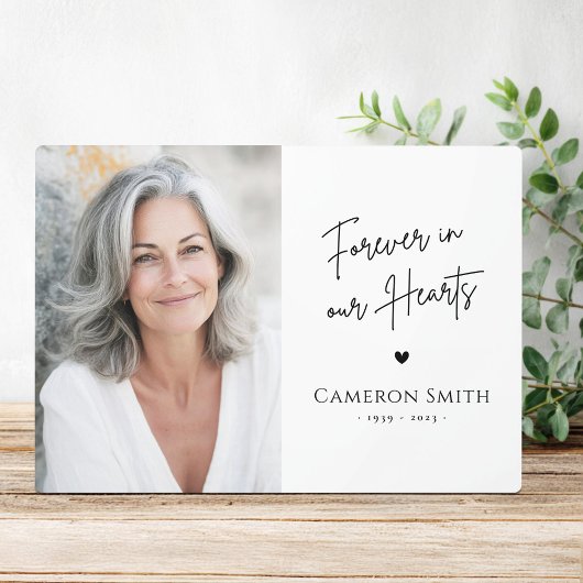 Voor altijd in ons hart herdenkingsfoto modern scr fotoplaat
