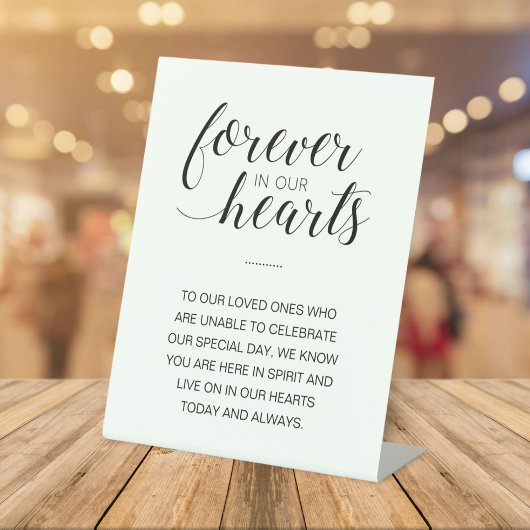 Voor altijd in ons hart Herdenkingshuwelijk Reclamebord Met Voetstuk
