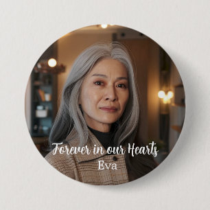 Voor altijd in ons hart Herinnering voor moderne h Ronde Button 7,6 Cm