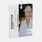 Voor altijd in ons hart in liefdevolle herinnering metalen ornament (Voorkant Rechts)