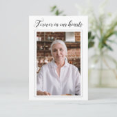 Voor altijd in ons hart Kaart bidden met foto (Staand voorkant)