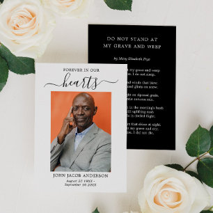 Voor altijd in ons hart Kaart van het begrafenisge Visitekaartje