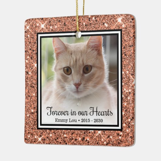 Voor altijd in ons hart kat keramisch ornament (Links)
