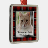 Voor altijd in ons hart kat metalen ornament (Rechts)