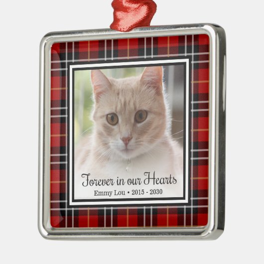 Voor altijd in ons hart kat metalen ornament (Links)