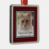 Voor altijd in ons hart kat metalen ornament (Rechts)