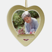 Voor altijd in ons hart Kerstmis-Gold Keramisch Ornament (Rechts)