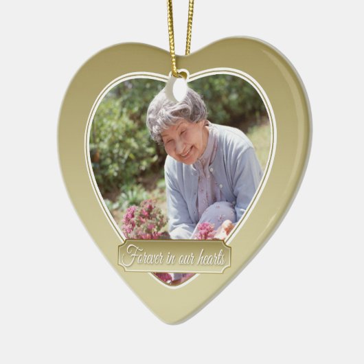 Voor altijd in ons hart Kerstmis-Gold Keramisch Ornament (Links)