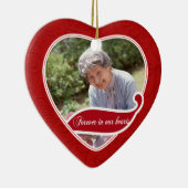 Voor altijd in ons hart Kerstmis Keramisch Ornament (Rechts)