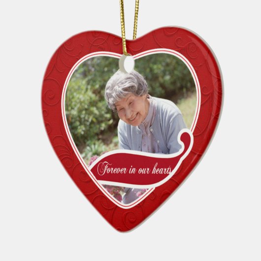 Voor altijd in ons hart Kerstmis Keramisch Ornament (Links)