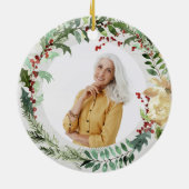 Voor altijd in ons hart | Kransen Foto Memorial Keramisch Ornament (Achterkant)