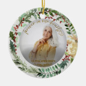 Voor altijd in ons hart | Kransen Foto Memorial Keramisch Ornament (Voorkant)