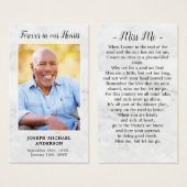 Voor altijd in ons hart Marble Memorial Prayer Kaa Visitekaartje (Voorkant /achterkant)