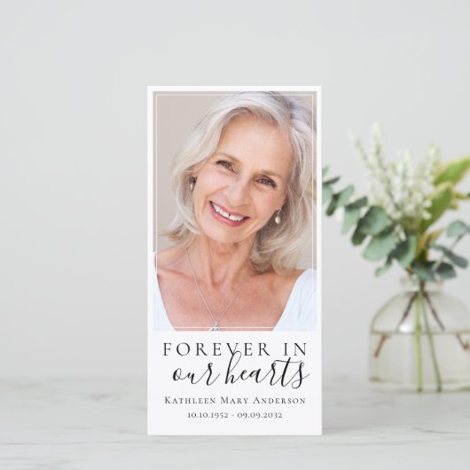 Voor altijd in ons hart Memorial Bladwijzer (Staand voorkant)