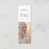 Voor altijd in ons hart Memorial Bladwijzer Card Mini Visitekaartje (Voorkant)