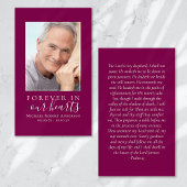 Voor altijd in ons hart Memorial Card Visitekaartje