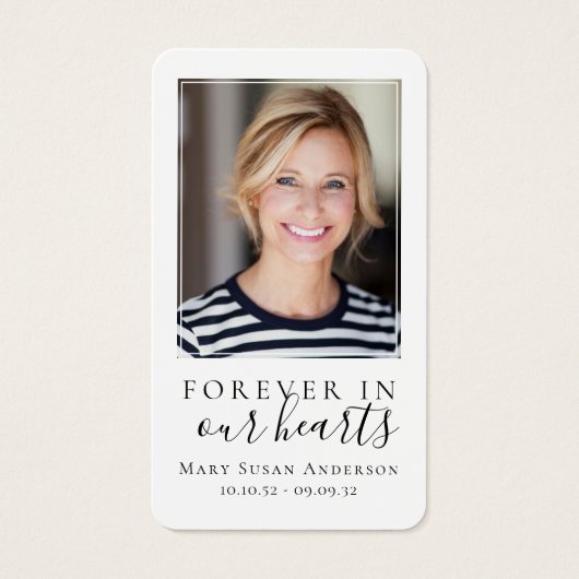 Voor altijd in ons hart Memorial Card Visitekaartje (Voorkant)